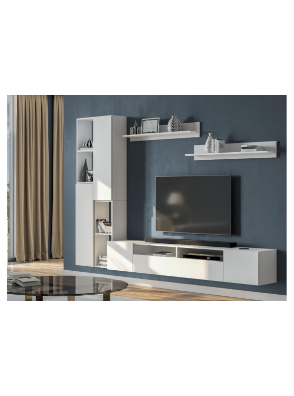 Модульная гостиная Валенсия комплектация 4 белый текстурный