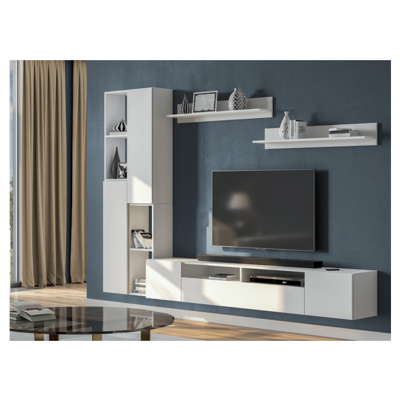 Модульная гостиная Валенсия комплектация 4 белый текстурный