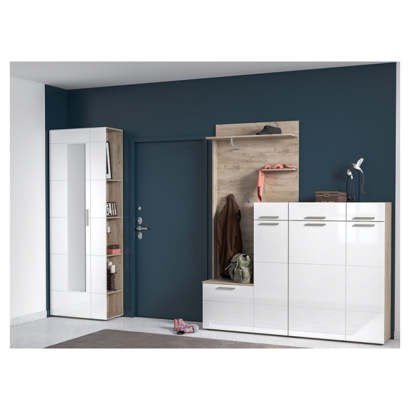 Модульная прихожая Лайн дуб серый craft K 002 PW / белый глянец пвх комплектация 2