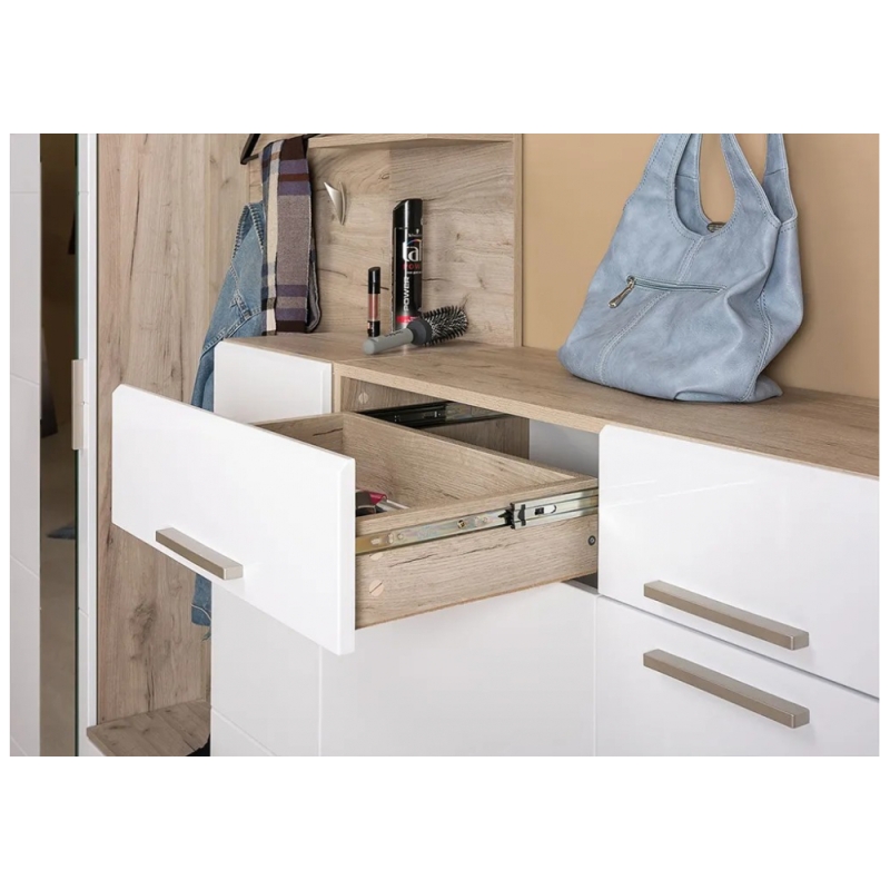 Модульная прихожая Лайн дуб серый craft K 002 PW / белый глянец пвх комплектация 2