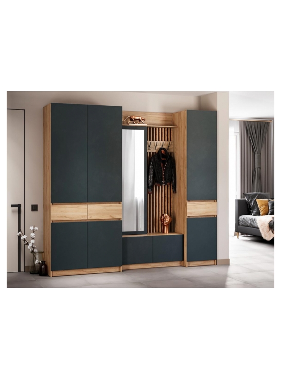 Модульная прихожая Молд комплектация 1 дуб крафт золотой / серый графит