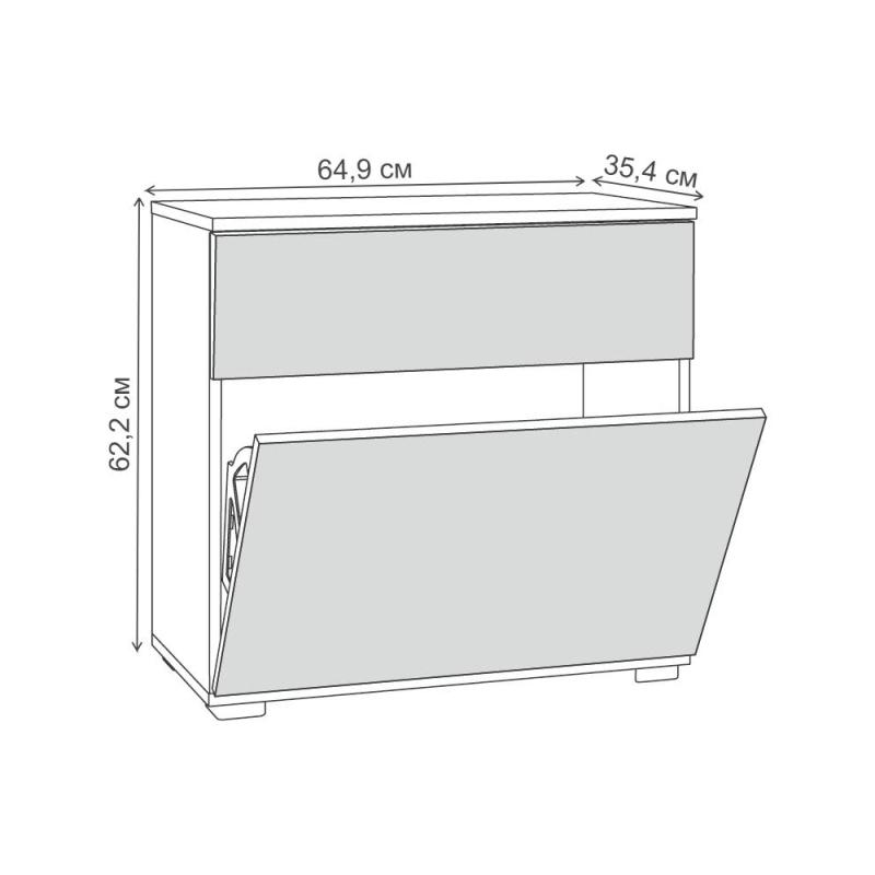 Модульная прихожая Октава Комплектация 1 белый PE шагрень / дуб золотой craft