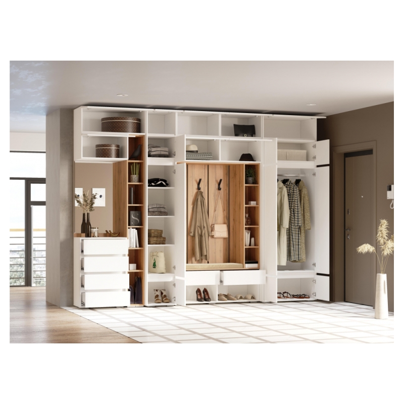 Модульная прихожая Роут белый комплектация 1