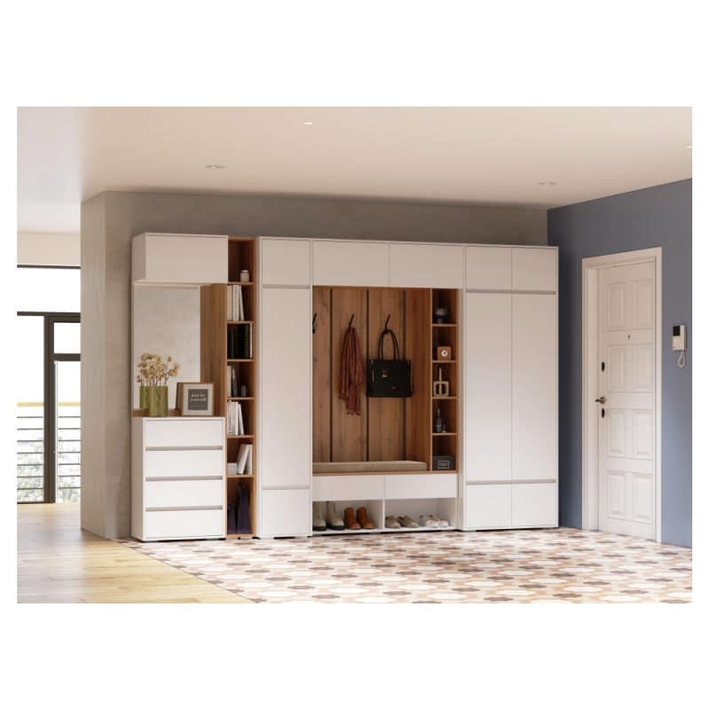 Модульная прихожая Роут белый комплектация 2