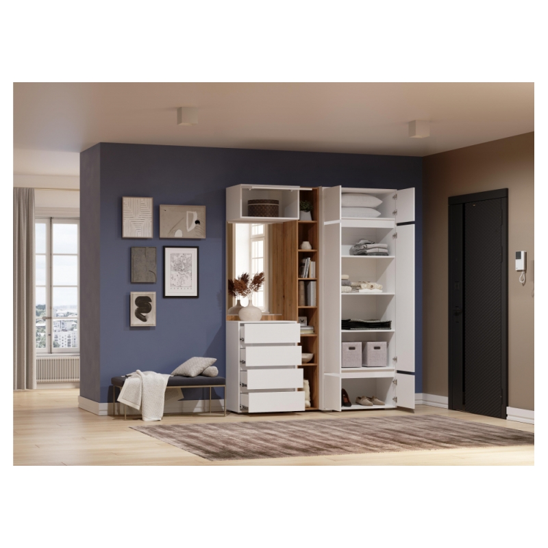 Модульная прихожая Роут белый комплектация 4