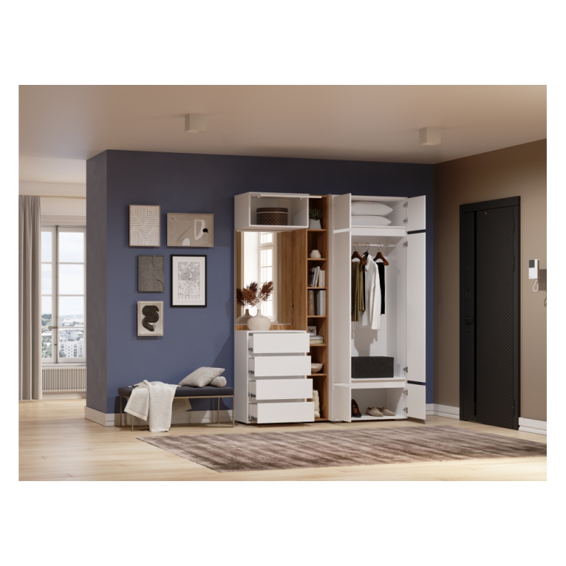 Модульная прихожая Роут белый комплектация 4