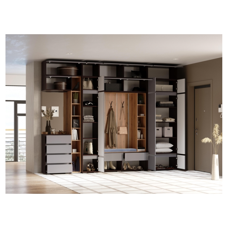 Прихожая Роут венге / графит софт комплектация 1