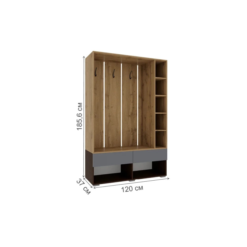 Прихожая Роут венге / графит софт комплектация 1