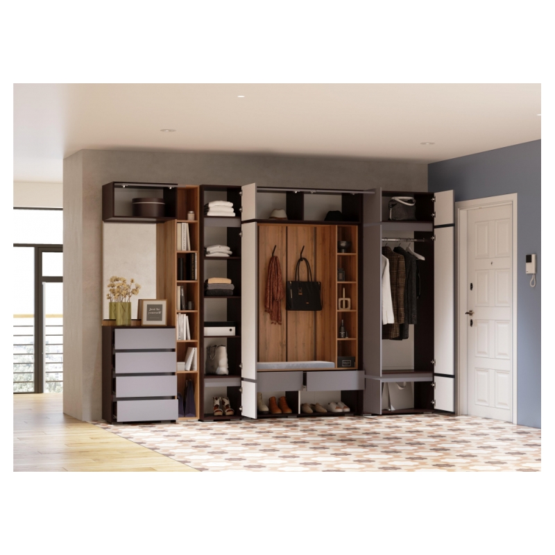 Прихожая Роут венге / графит софт комплектация 2