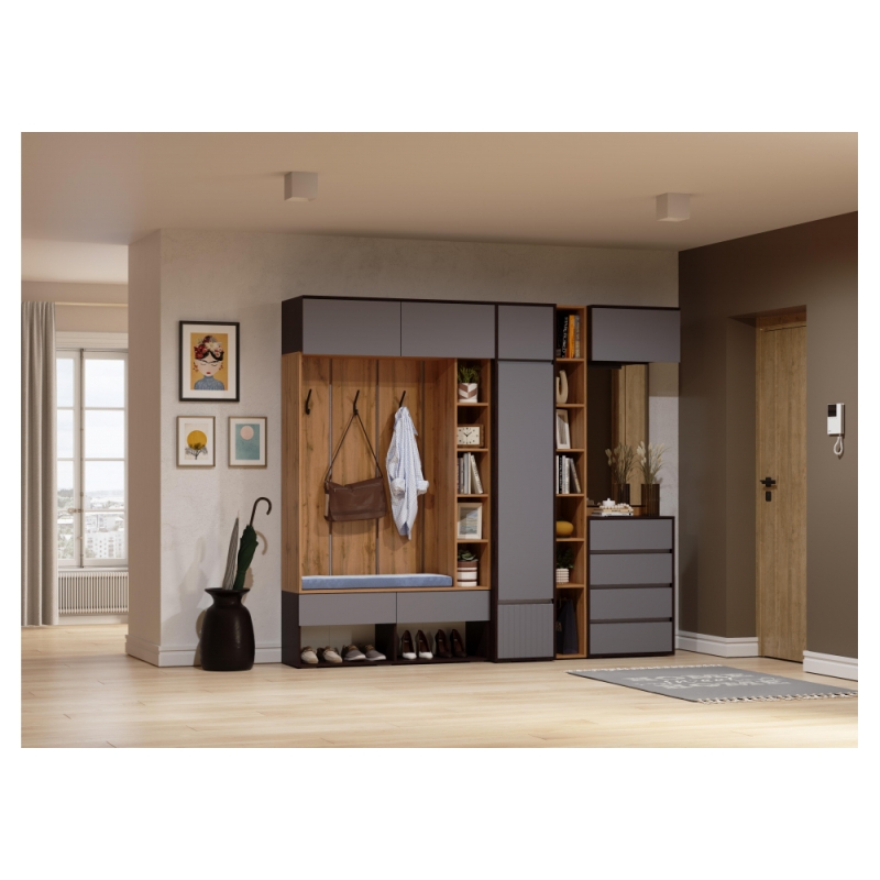 Прихожая Роут венге / графит софт комплектация 3