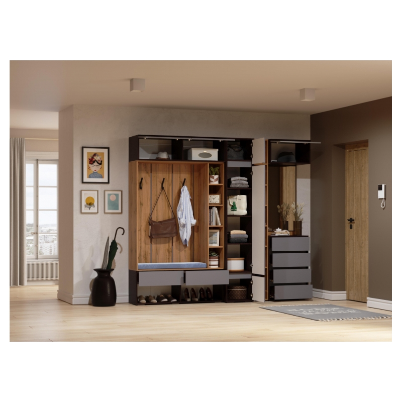 Прихожая Роут венге / графит софт комплектация 3