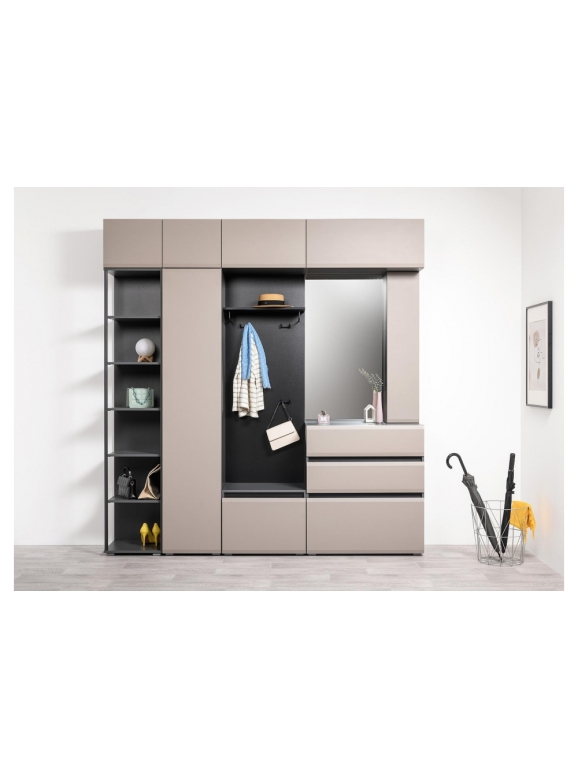 Модульная прихожая Сейдиль антрацит / велюто капучинно Комплектация 1