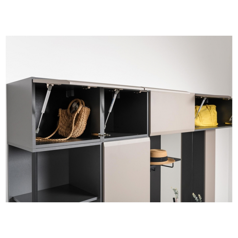 Модульная прихожая Сейдиль антрацит / велюто капучинно Комплектация 1