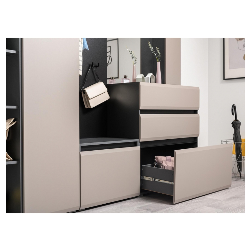 Модульная прихожая Сейдиль антрацит / велюто капучинно Комплектация 1