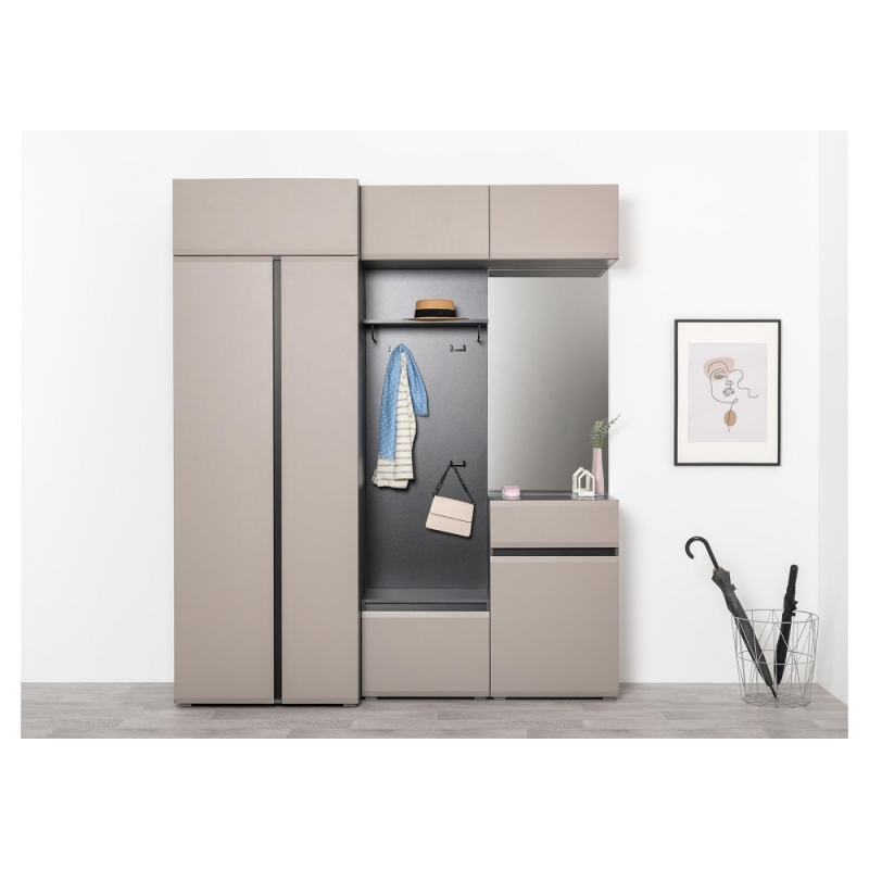 Модульная прихожая Сейдиль антрацит / велюто капучинно Комплектация 2