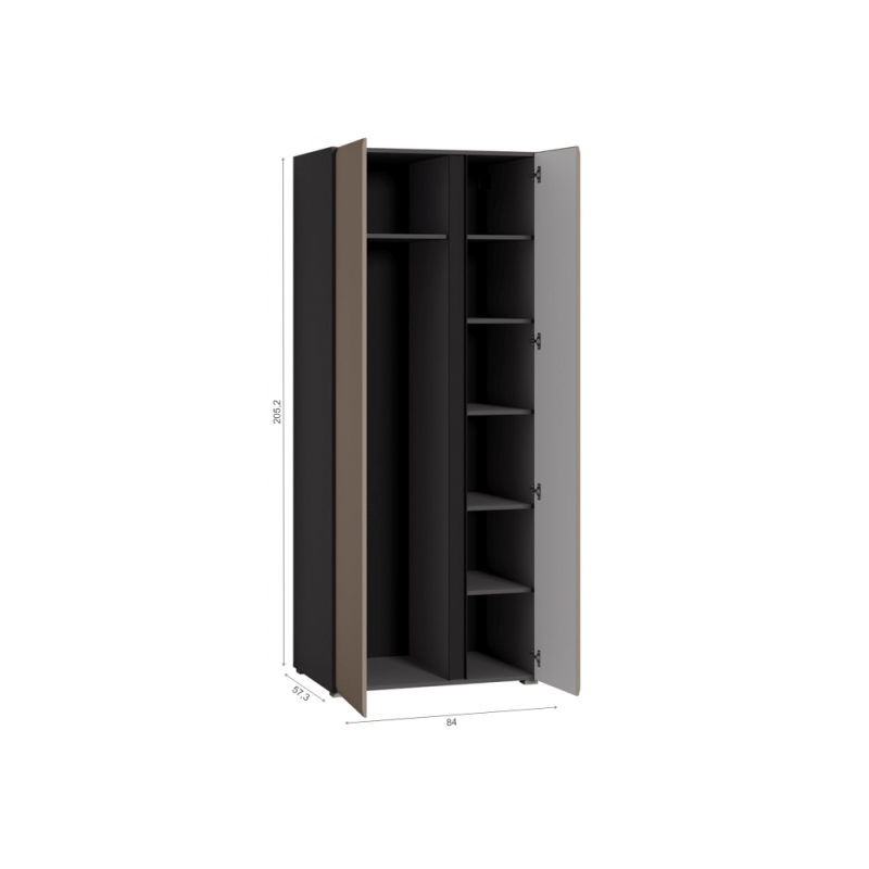 Модульная прихожая Сейдиль антрацит / велюто капучинно Комплектация 2