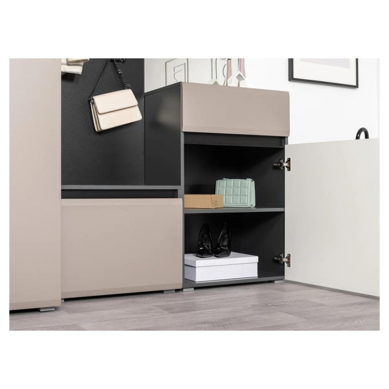 Модульная прихожая Сейдиль антрацит / велюто капучинно Комплектация 3