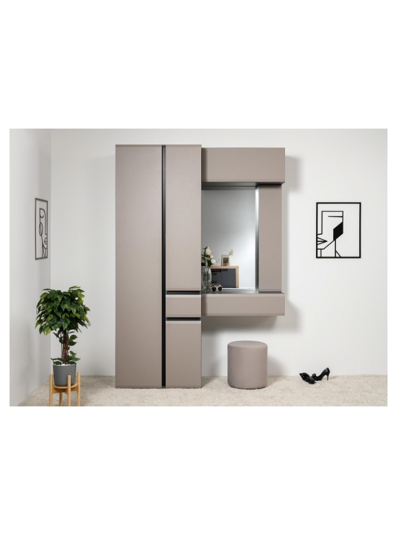 Модульная прихожая Сейдиль антрацит / велюто капучинно Комплектация 4