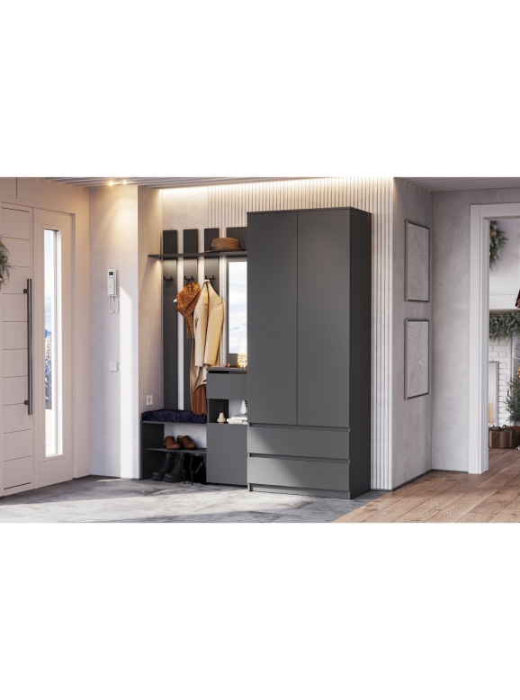 Модульная прихожая Сибити графит серый комплектация 1