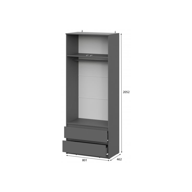 Модульная прихожая Сибити графит серый комплектация 1