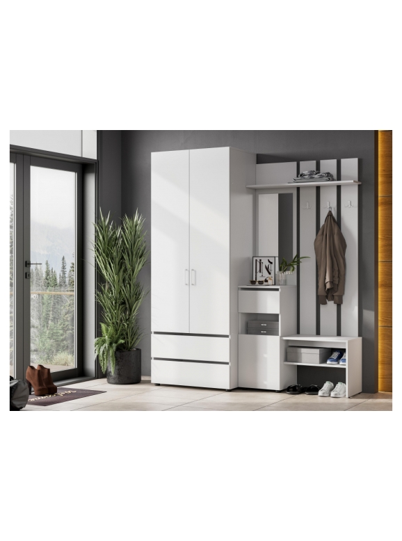 Прихожая Валенсия комплектация 1 белый текстурный