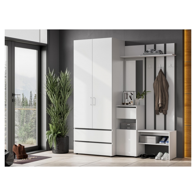 Прихожая Валенсия комплектация 1 белый текстурный