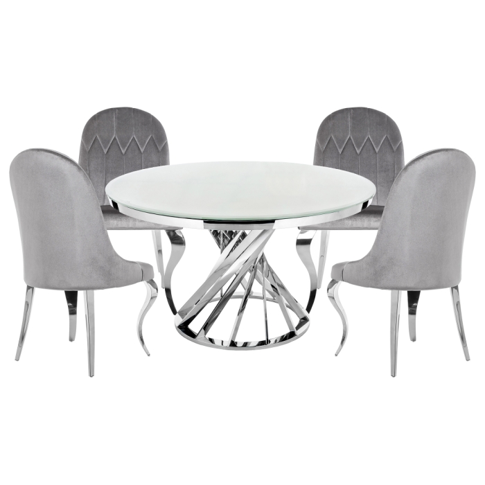Обеденная группа Аган gray / white