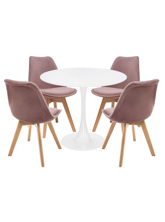 Обеденная группа Ахели light purple / wood / white