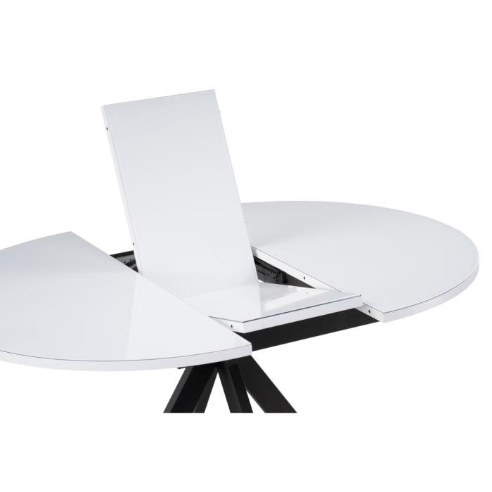 Обеденная группа Алейида белый / голубой / черный глянец