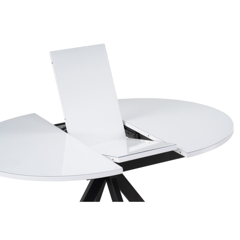 Обеденная группа Алейида белый / голубой / черный глянец