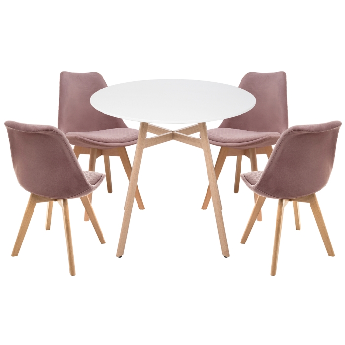 Обеденная группа Арги 90 light purple / white / wood