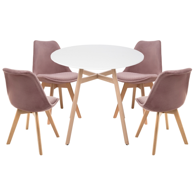 Обеденная группа Арги 90 light purple / white / wood