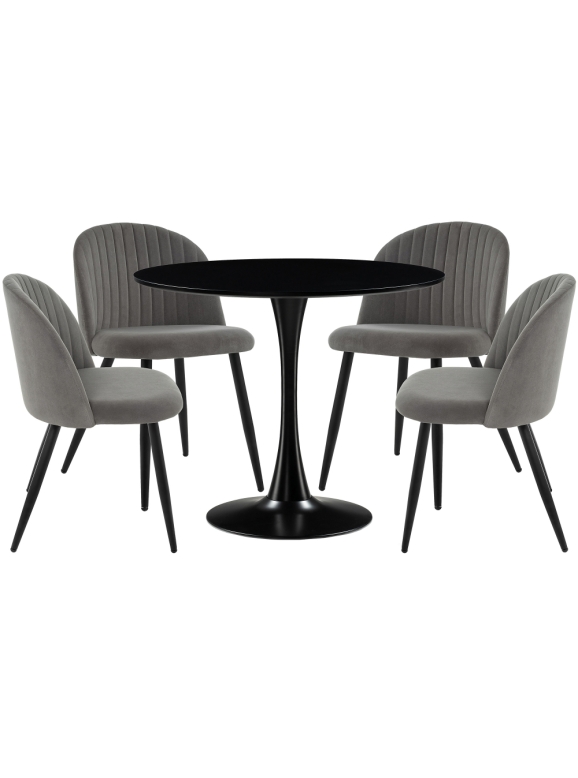 Обеденная группа Аринай dark gray / black