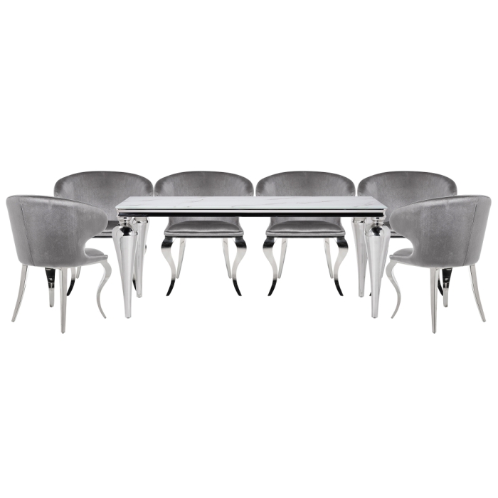 Обеденная группа Асуна white / gray