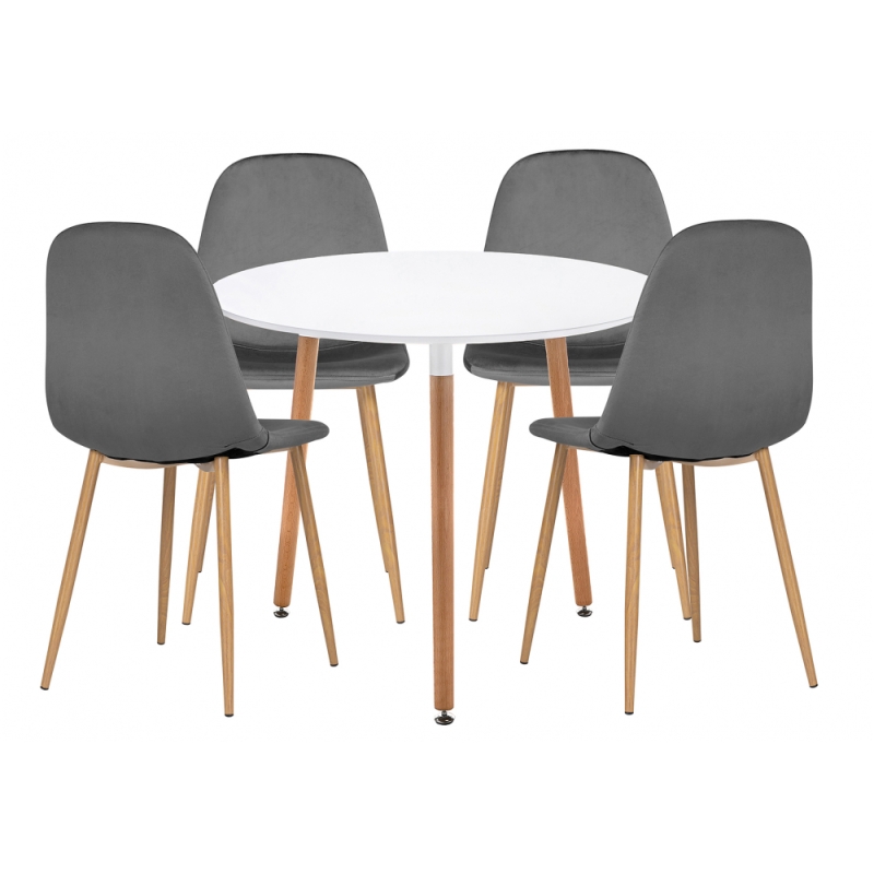 Обеденная группа Дилай 80 white / dark gray