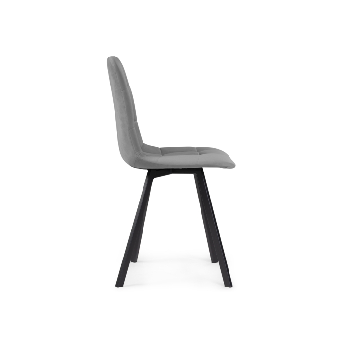 Обеденная группа Эделин светло-серый / бетон / черный матовый