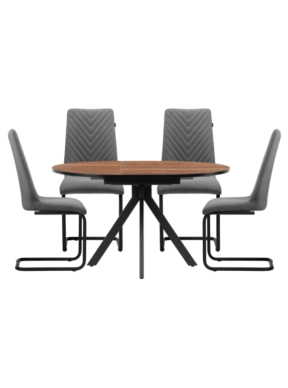 Обеденная группа Эмелин дерево / серый / черный