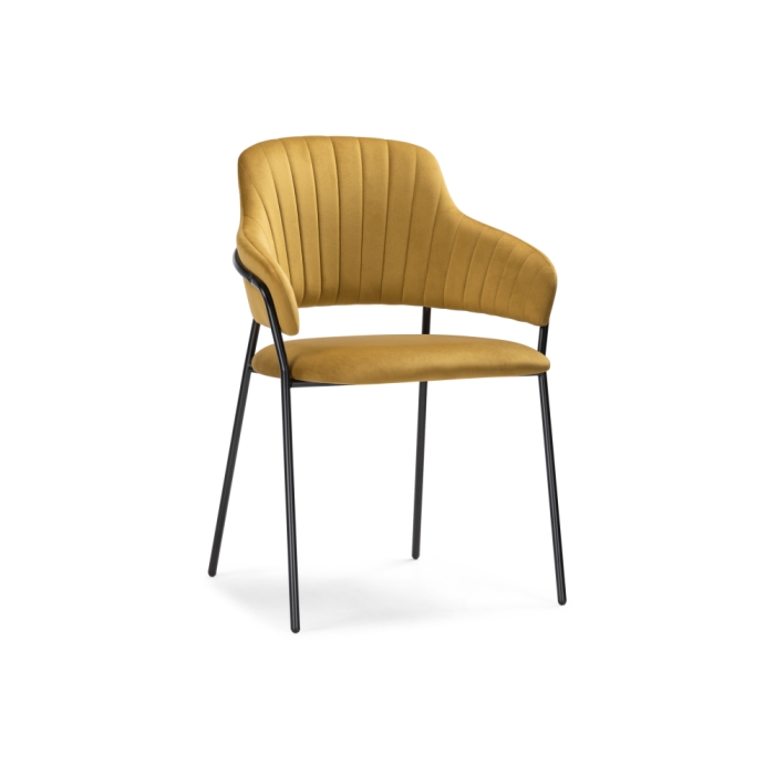 Обеденная группа Ирта дерево / желтый / черный глянец