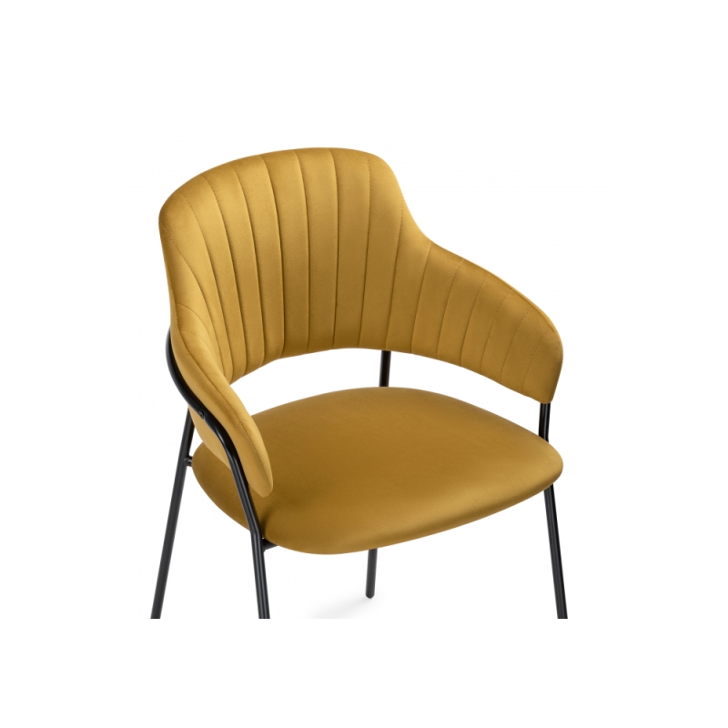 Обеденная группа Ирта дерево / желтый / черный глянец