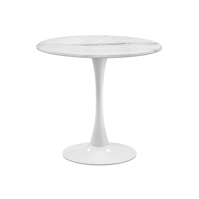 Обеденная группа Камау мрамор белый / белый / розовый