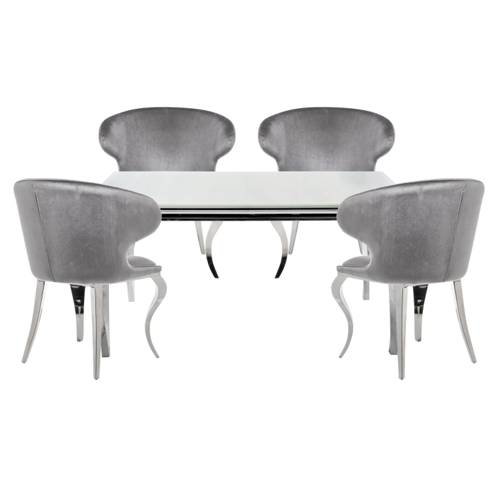 Обеденная группа Камеи white / gray