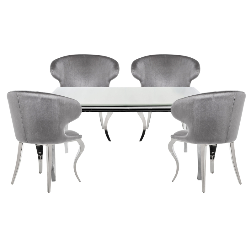 Обеденная группа Камеи white / gray