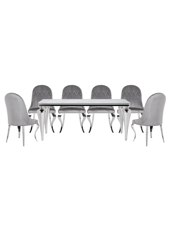 Обеденная группа Карли white / gray