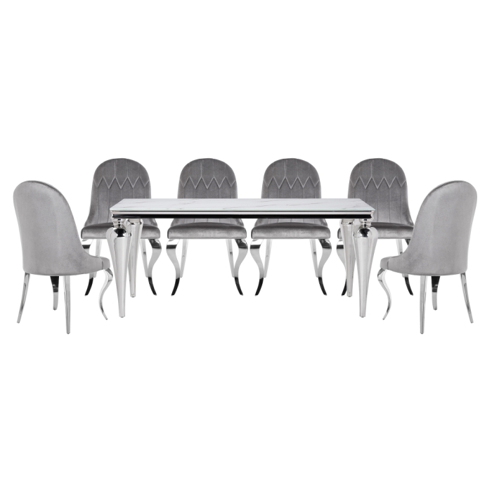 Обеденная группа Карли white / gray