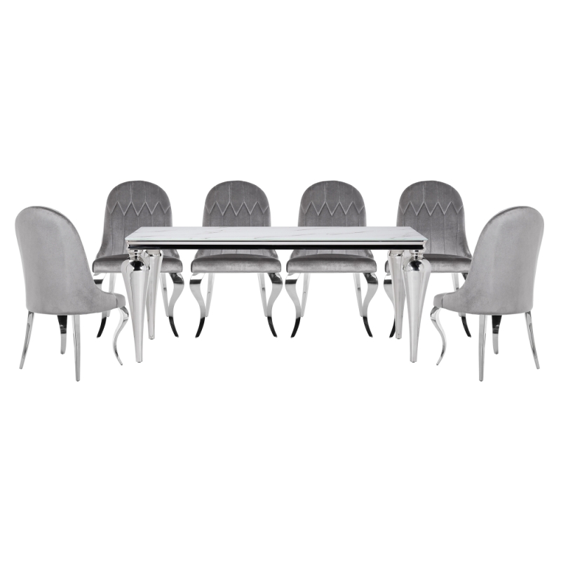 Обеденная группа Карли white / gray