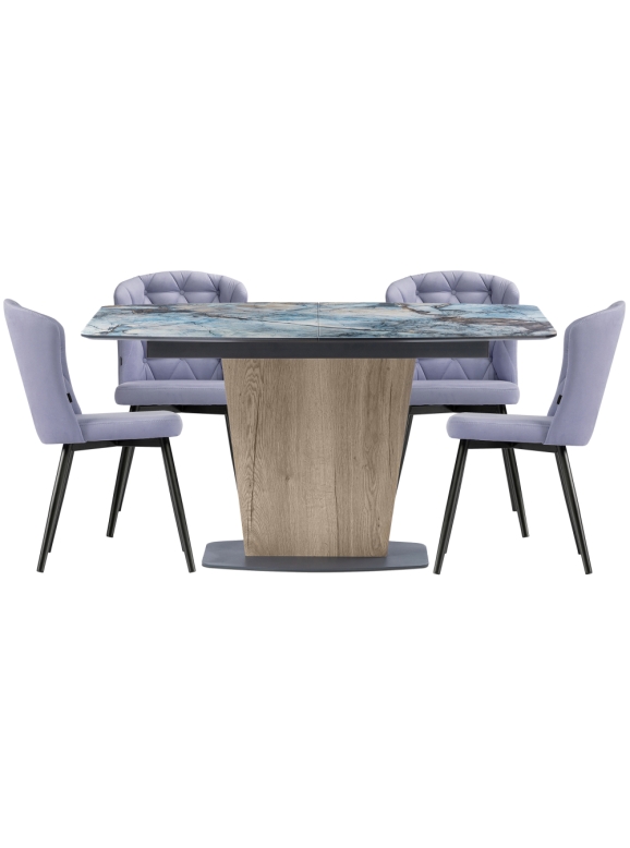 Обеденная группа Хуро velutto 49 / магеллан / галифакс натуральный / графит