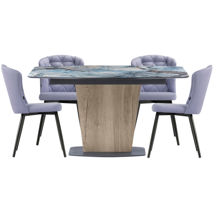 Обеденная группа Хуро velutto 49 / магеллан / галифакс натуральный / графит