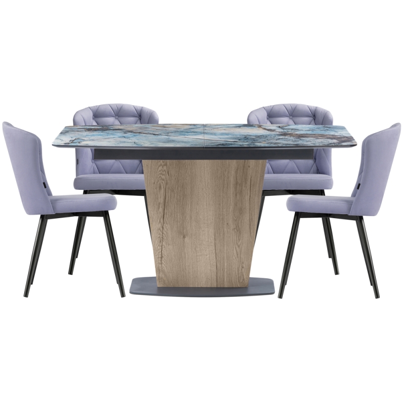 Обеденная группа Хуро velutto 49 / магеллан / галифакс натуральный / графит