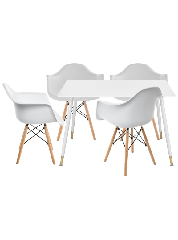 Обеденная группа Куиб white / wood