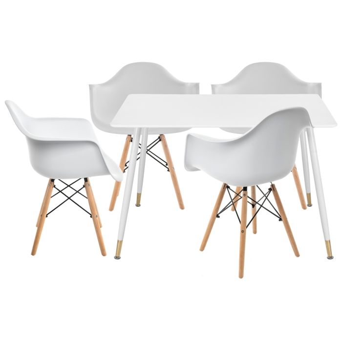 Обеденная группа Куиб white / wood